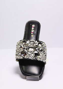 Fancy Mirror Slippers Black