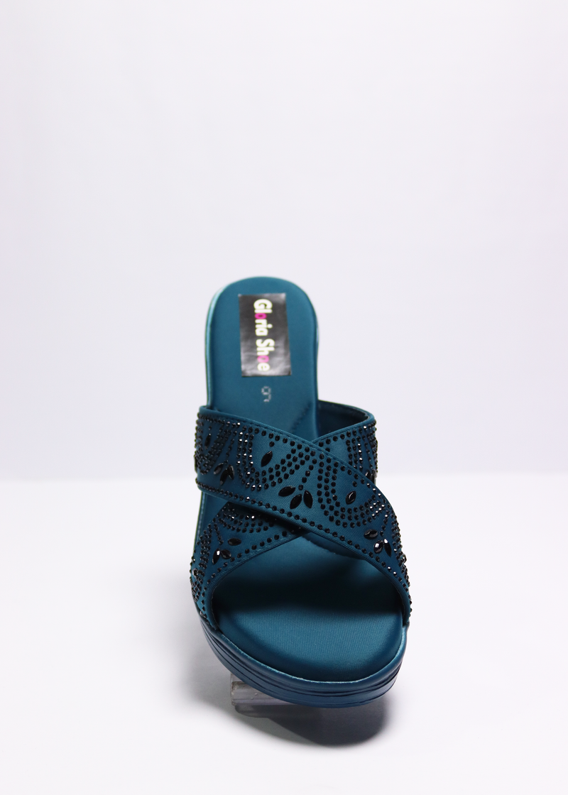 Fancy Cross PU sole Slipper Zink