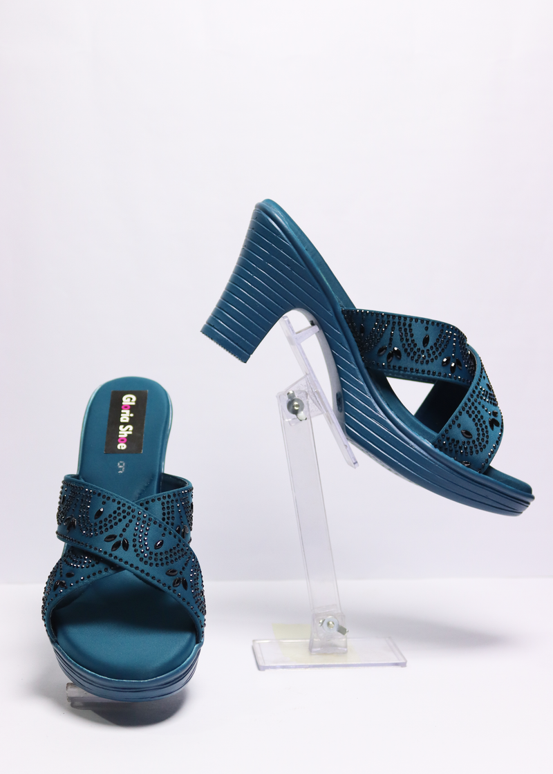 Fancy Cross PU sole Slipper Zink