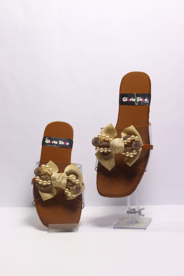 Casual Transparent Slippers Mustard