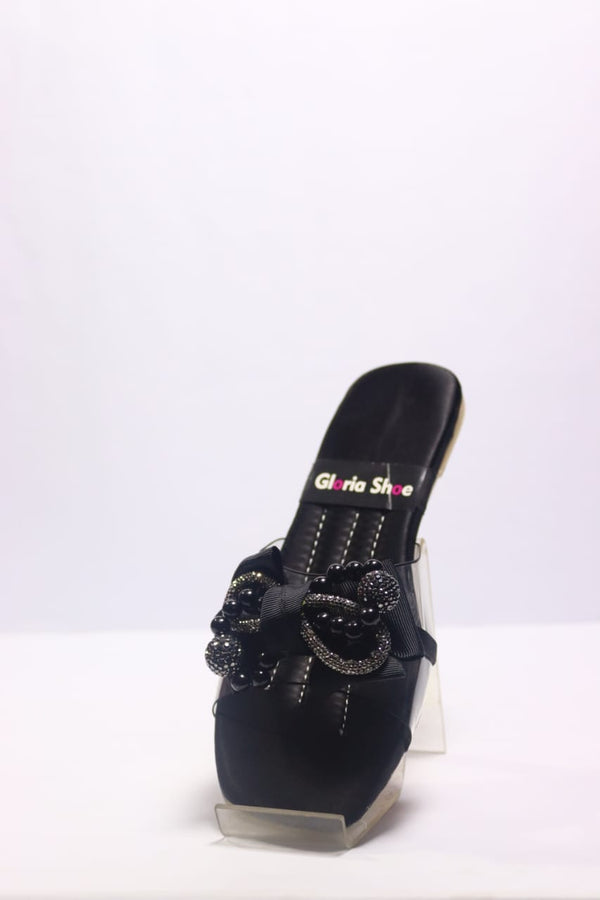 Casual Transparent Slippers Black