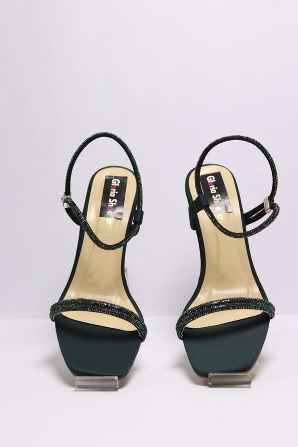 Transparent Heel Sandal Green